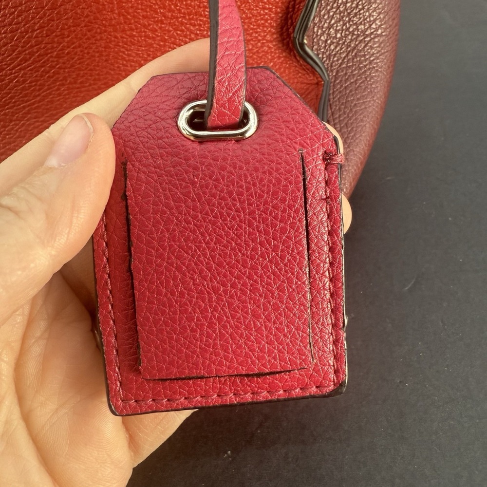 Reed Two Tone Red Purse 9x11", 6" Depth Shoulder/Crossbody - Picture 5 of 14